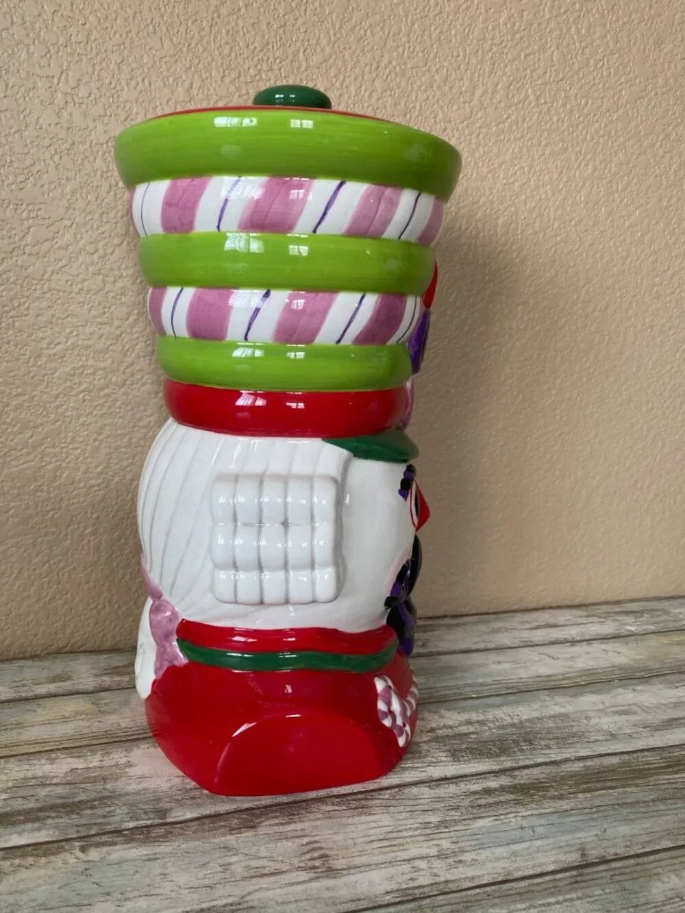 One Hundred 80 Degrees Candy Theme Nutcracker Cookie Jar Ceramic Christmas 12